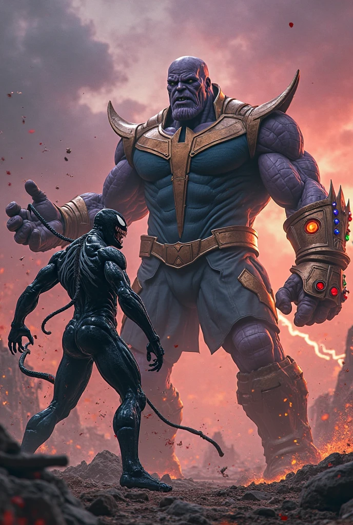 Venom vs thanos - SeaArt AI