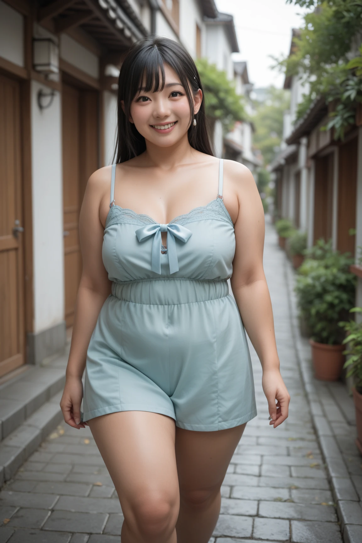 A beautiful and hot almost chubby mature woman.who is wearing a patterned short dress and is and standing in the park. A smiling face、sexy woman、A radiant smile、adorable、race、Frills、Colorful design、Full-length mirror、An inviting gaze、Gorgeous long and beautiful hairstyle、variation Hairstyle、Open neck blouse、Alluring