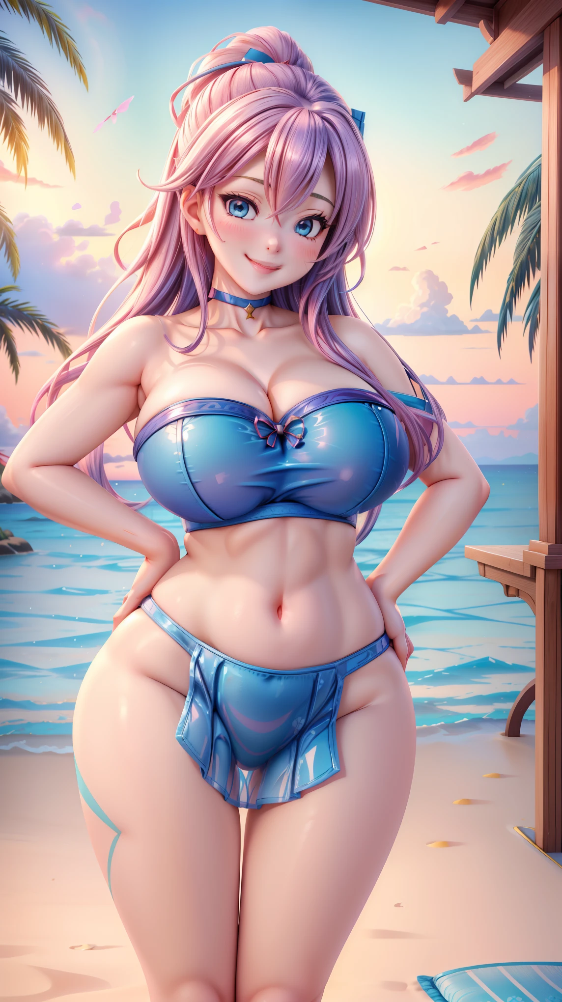masterpiece, high quality, 1 Girl, (Guide Lori), Shiny skin, shy, Embarrassing, Blushing, thin, slim, Anatomically correct, Huge breasts, (Rainbow Hair), Detailed face, Detailed eyes, cute, Beautiful Eyes, Beautiful Face, Big body type, Hourglass Shape, beautiful girl, Edge Quality, High resolution 8K RAW photos