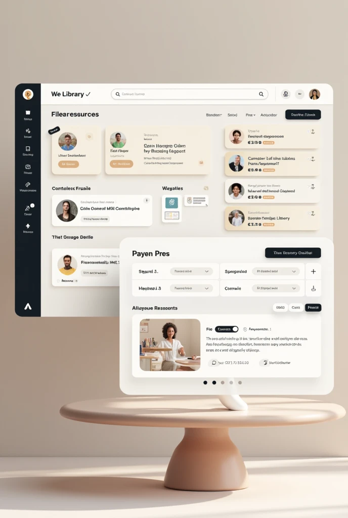 A sleek mobile app interface for a library inquiry and help desk system.