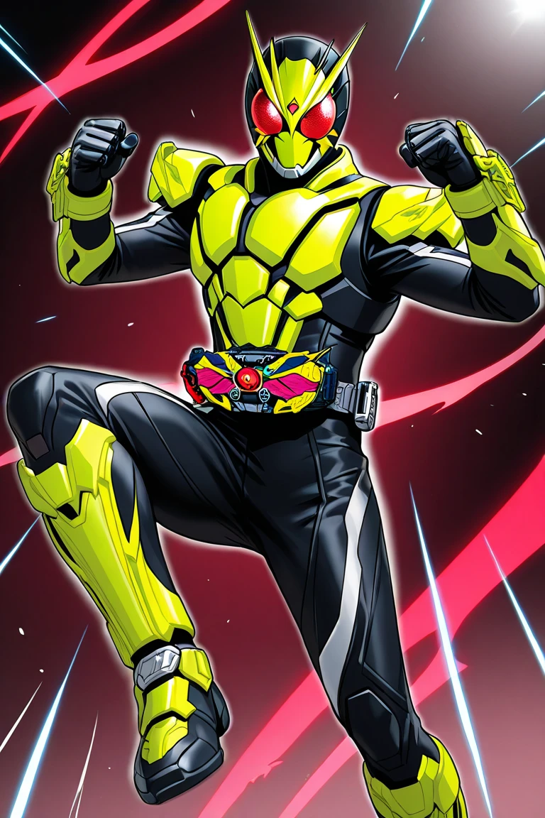 (8k),(masterpiece),(Japanese),(8-year-old boy),((innocent look)),((Childish)),From the front,smile,cute,Innocent,Kind eyes,Flat chest,yellow helmet, yellowdomino mask, white mask, xiaohuangren, bald,no Hair,cyberpunk Tokyo City,Kamen rider,