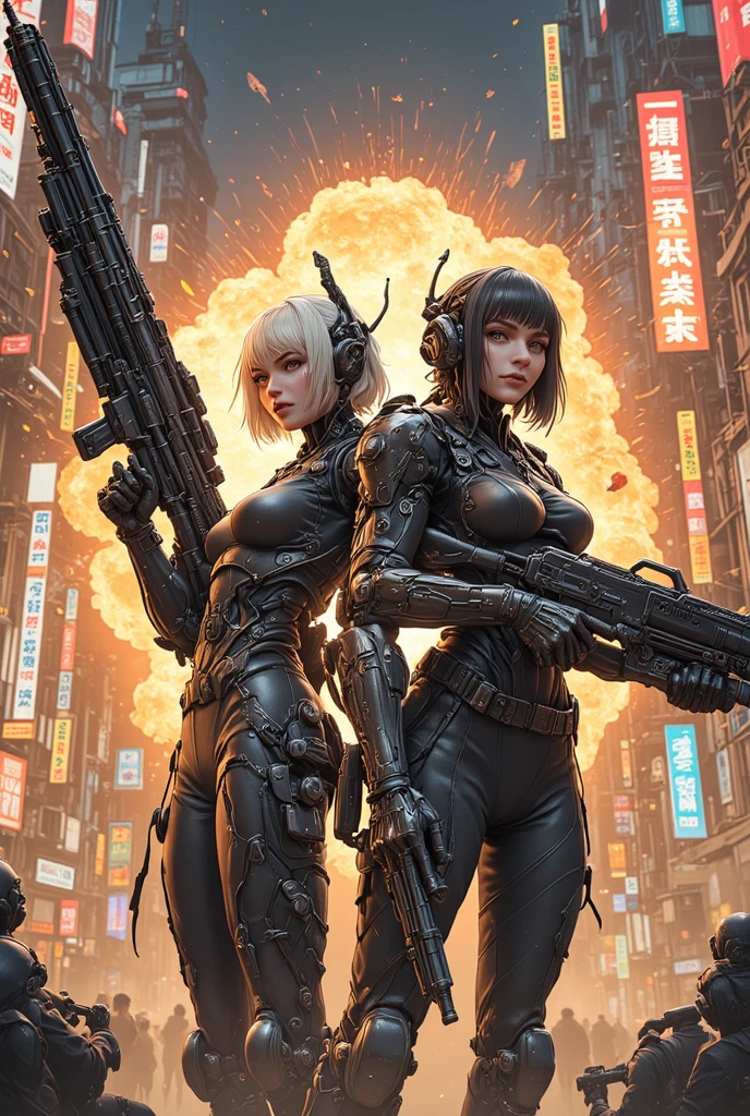 Losing portrait of woman in wetsuit with big gun, smooth digital concept art, an oppai cyberpunk, glossy wet skin!!, biomechanical oppai, Painted in high resolution, wet shiny skin, 8k high quality detailed art, [ 4 k digital art ]!!, Very detailed ArtGerm, rendered in sfm, fanart best artstation(Very cute woman gets futuristic cyberpunk hotel bodysuit completely torn sexy、Perfect body-wide coverage))。Afro Curly Black Medium Length Hair、a picture、​masterpiece、top-quality、Dark gray background、((1 Girl Glen's eyes and gorgeous light gray hair、Beautiful perfect face、juicy lips、de pele branca))。Sexy ass soft breasts and white skin、Bimbo lips、Beautiful Caucasian woman in T pose。long legged((perfect chest:1.4))、((Very soft breasts))、hyperdetailed face、A detailed eye。Inside the city at night。(((she is soaking wet)))、Her clothes are torn、Damaged、Skin exposed、White substance and water running down her body、Nipple areola exposed、Underwear is slipping off、Metamorphosis、Sexy Pornstar Pose、Have a futuristic sniper gun、Holding a gun