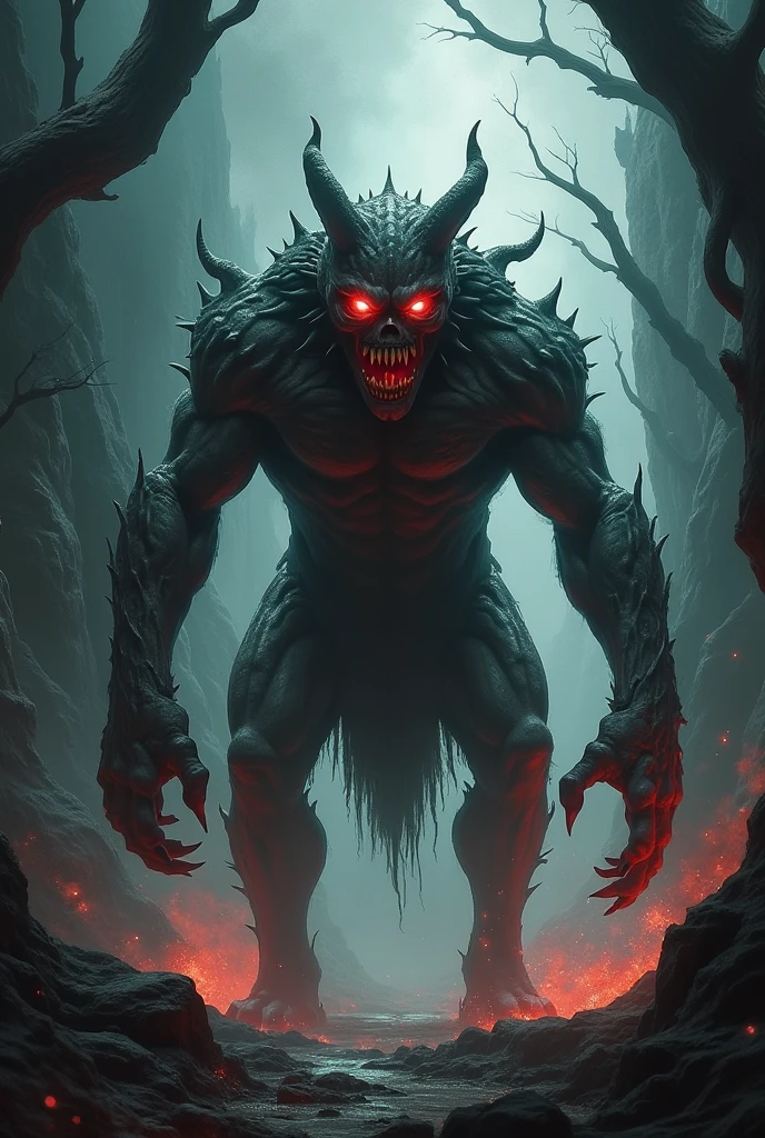 An absurd, bizarre horror, disgusting, creepy monster
