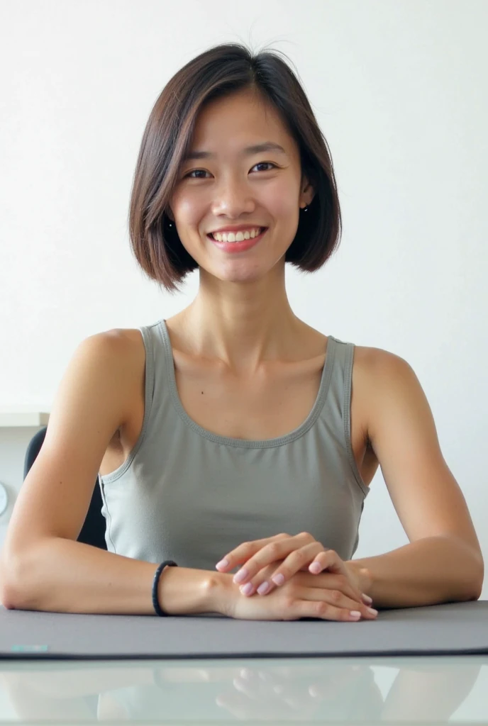 Best Quality, Ultra High Resolution, Photo Shot, (Photorealistic:1.4), 1 girl, Bodybuilder Girls, Muscle Girl, Smile,
At the gym, Gym clothes, Tank top, leggins, Gaze, (((Tall beautiful girl))), (((Very short hair))), (((Fair skin))), Full body, Fine eyes, Fine face, lightsmile,