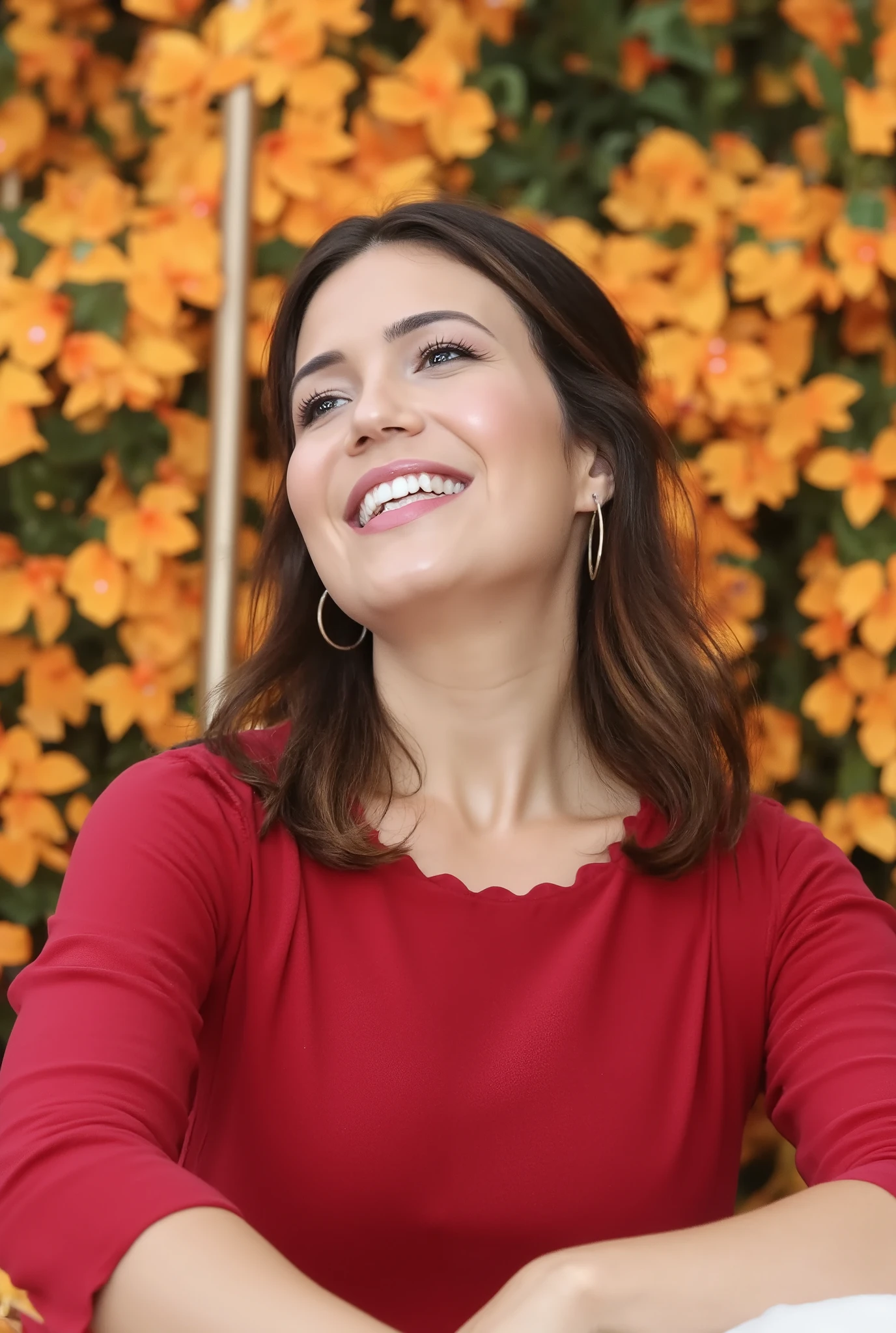 photo of a prty woman wearing elegant intricate sleeveless turtleneck, in a dynamic pose, laughing, looking at camera, onsen background <lora:prty_Preity_Zinta_SD15_LoRA_prodigy_local_regs:1>