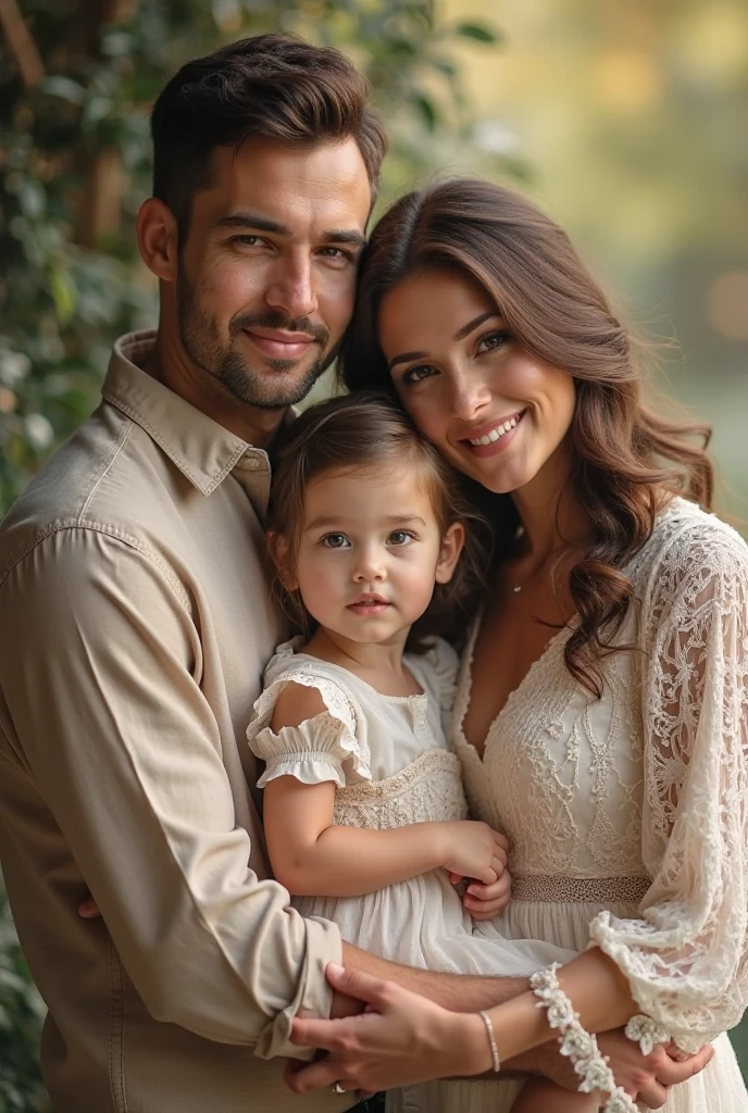 A potrait of couple goals with their baby's