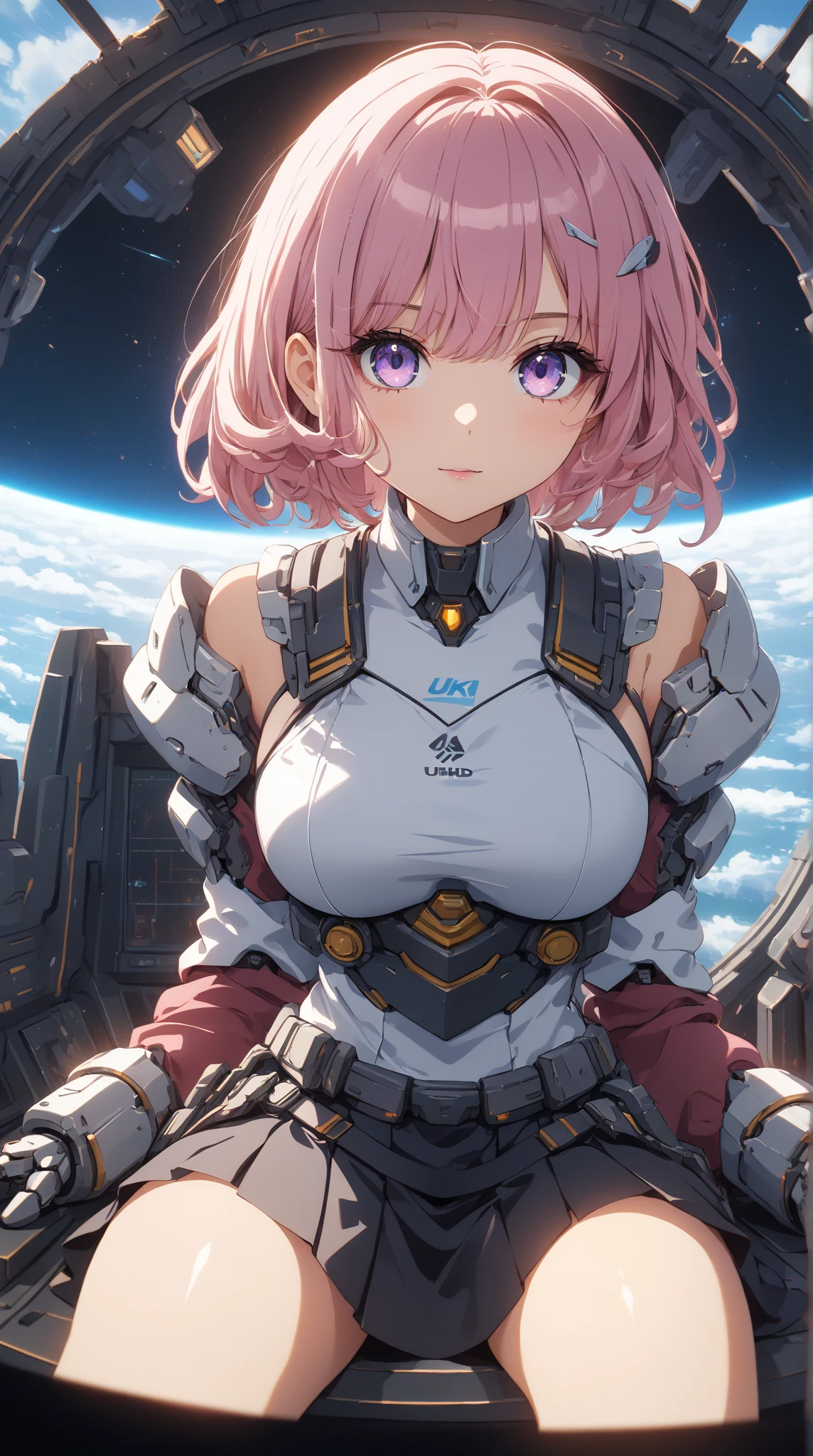 8K,Highest,quality,short hair,(highest quality:1.1), (masterpiece:1.4), (confuse:1.0), Azur Lane,Ikaros,Gift from the Sky,(最好的quality, Detailed background, high resolution, ridiculous, bloom, disheveled hair, shiny hair, exposed to light, High and cold, Focused and meticulous gaze),
1 person, Demon type, Hair accessories, Bob Cooter, short hair 粉色头发, blue eyes, Willow Waist,Large Breasts,On the Street,(blush:1.2),(Perfect fingers)Azur Lane,