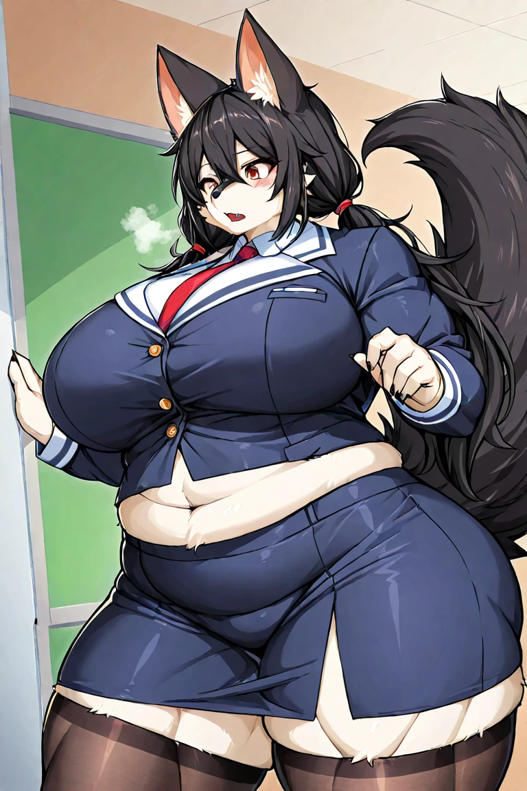 1girl, standing,
embarrassed, heavy breathing, smile,
BREAK girl, 15yo, , cute, aqua eyes, (big breasts:1.2), black hair, long hair, ponytail,
BREAK white serafuku, long sleeve, (white sleeve),
BREAK shiny latex leotard with navy sailor collar, (aqua neckerchief), bunny ears headband, rabbit tail, cuffs, (pantyhose),
BREAK in my room,
high-resolution, ultra-detailed, best quality,