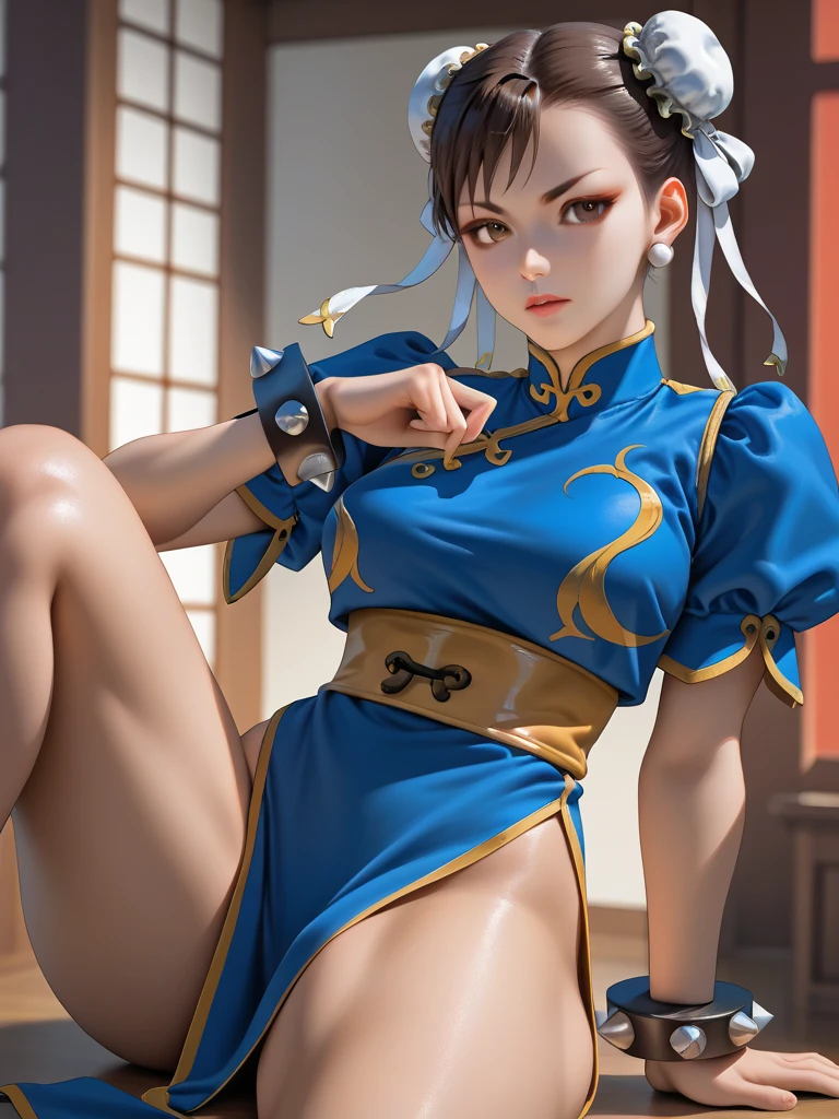 (1 cute girl:1.9)、(Chun-Li's hairstyle:1.2)、(Chun-Li costume、Completely naked:1.6)、 (Pussy:1.8), (Kneeling:1.7)、(Restrained by rope:1.9) , ((highest quality, 8k, masterpiece:1.3)), Detailed eyes, Looking at the camera, ((Stage lighting:1.2)), slim,(Professional Photographer) , Brown eyes, (Black Hair, Hair Bun:1.4), Looking at the audience、blush、19 years old、regrettable、Crying expression、tears、Red cheeks、(on stage:1.4)