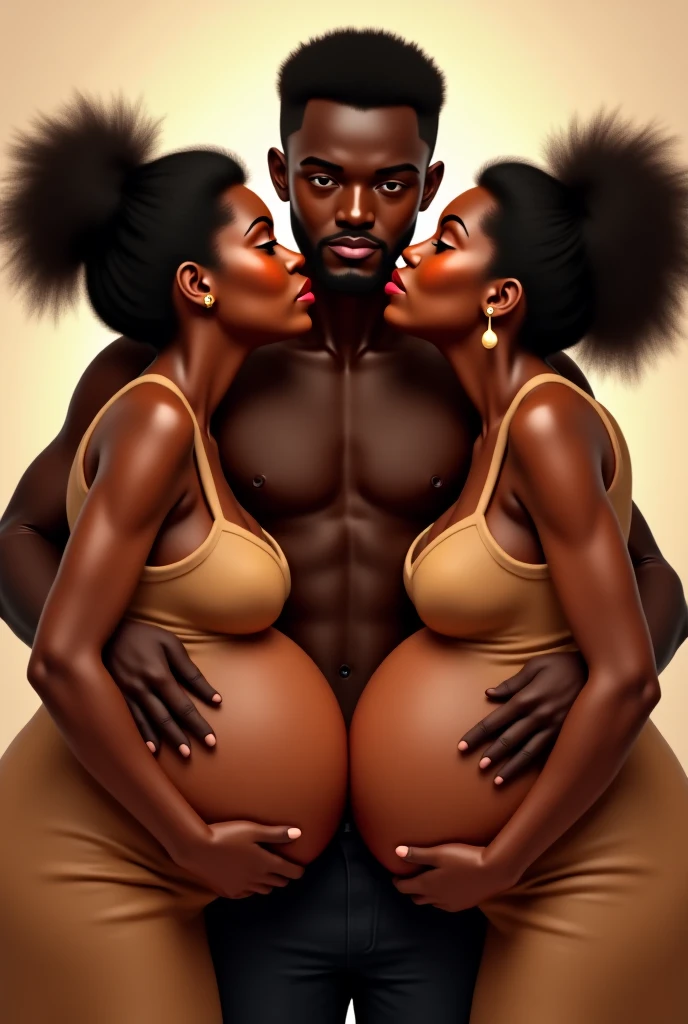 black man in suit hugging naked pregnant white skinned woman with short brown hair with small breasts on sophisticated pink background, feather style, futuristic victorian style, Stratification, collage-like, focus stacking, Layered forms, textured fabrics, oversized items, hairy naked pussy, faces full face