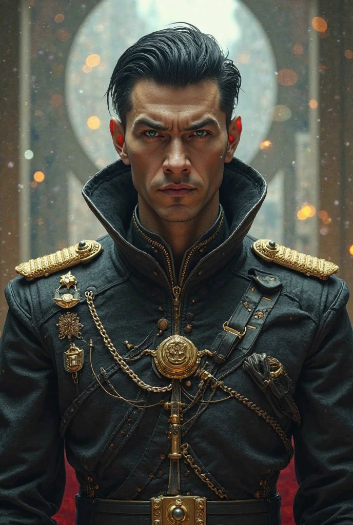 depressed attractive cybernetic man looking down, (steampunk cyborg:1.2), (intricate details), hdr, (intricate details, hyperdetailed:1.2), stark lighting, facing away from camera, hyperrealism, side shot, portrait, torso, hyperdetailed real human hair, (closed eyes), worn leather jacket, skin pores, hyperdetailed perfect real human skin, hyperdetailed face, tensorfunk