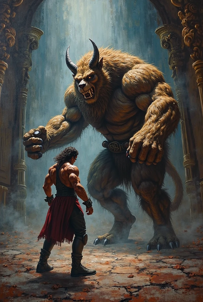 Lord Vishnu kills hiranyaksha in the form of varaha