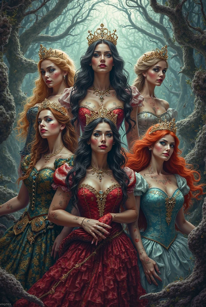 Masterpiece, Best Quality, (Perverse Facade: 1.1), (High Detail: 1.1), The Scandalous Harlot Family, Bible-Inspired, Dramatic Tableau, Intricate Costumes, Richly Embroidered Robes, Lustful Expressions, Manipulative Woman, Cunning Men, Adulterous Affairs, Extravagant Banquet, Golden Chalices, Pearl-Studded Scepters, Sensual Gestures, Seductive Eyes, Mystic Tarot Cards, Sinful Revelry, Dark Conspiracies, Blood-Red Wine, Shadowy Corners, Murderous Intent