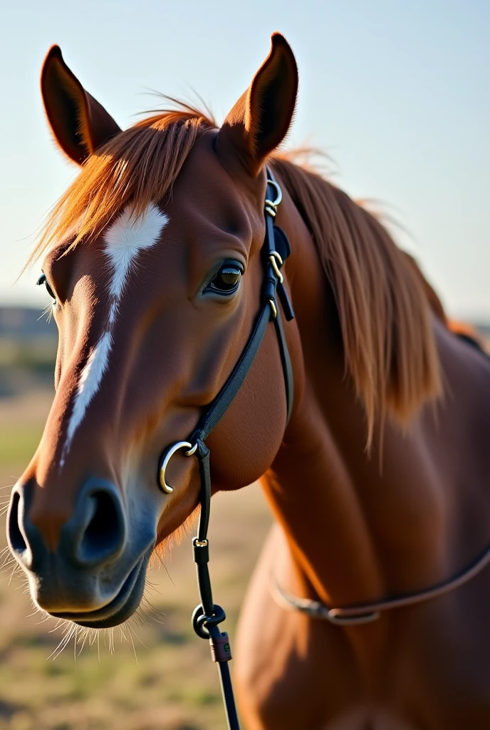 A horse with a saddle，The background is a herd of horses,villages,Beautiful surroundings, group portraits, pastoral,Brazil , hyper realistic detailed, Intricate, 4K --auto --s2
