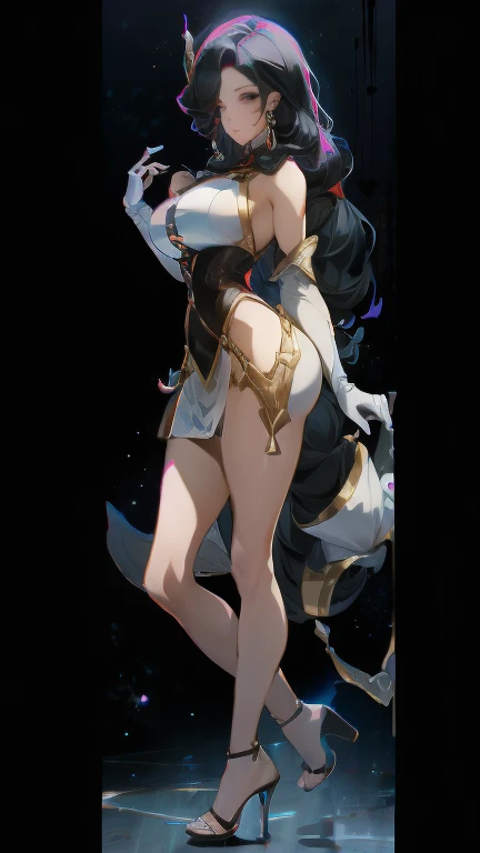 Black Magician Girl、T-back that digs into your ass、Accentuate your butt、Rear View、Super Breasts、Thick thighs、Blonde、magic circle、Magic wand