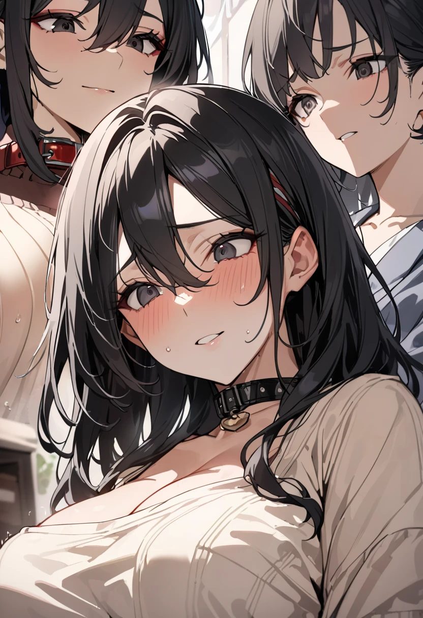 finest, masterpiece, High resolution, A pretty 20-year-old girl and a boy with an erect penis、、close up of face、random hair、Unbutton your jacket to reveal your nipples（small nipples、areola pink）、small breasts（:2.0）.giving a blowjob to a young man&#39;s penis、Shota、have sex with a woman&#39;s mouth、Embarrassed and crying expression、detailed penis、dynamic angle
