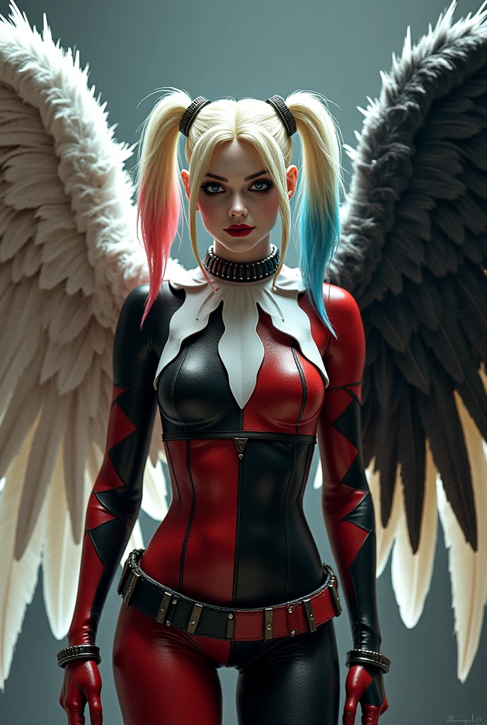 image style levitating suspended in the CEU in the air: low angle shot: the camera is at ease for an angel portrait {MARGOT ROBBIE (Harley Quinn)}, Action {Face sitting SD1.5 (Girl sitting}, smooth soft skin, big dreamy eyes, big-ass, swollen vagina, cute hair, whole body, Symmetrical, anime wide eyes , soft lighting, face detailed, Porto Makoto Shinkai, stanley artgerm lau, whoa, rossdraws, conceptual artwork, digitalpainting, looking at the camera