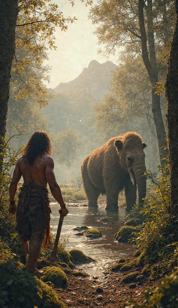 Primitive humans hunt