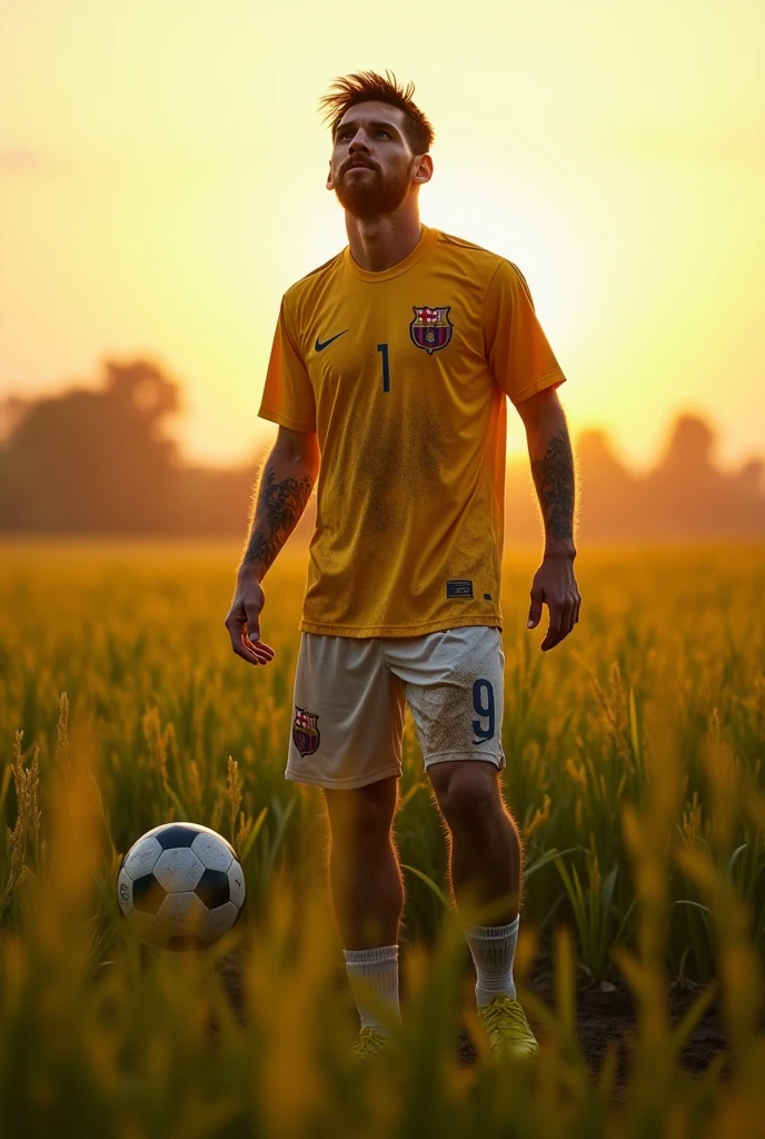brazilian young man 1 defined physique hairy curly hair brown eyes green shirtless sweaty sexy provocative holding soccer ball field sunset ,intricatetangled