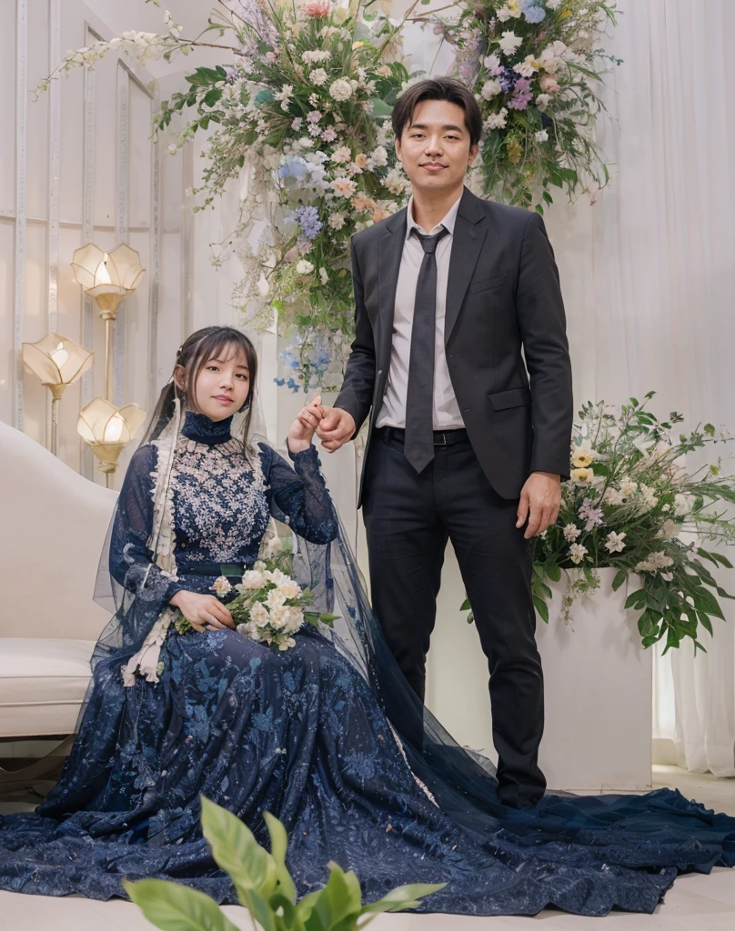 Elegant couple, wedding photo