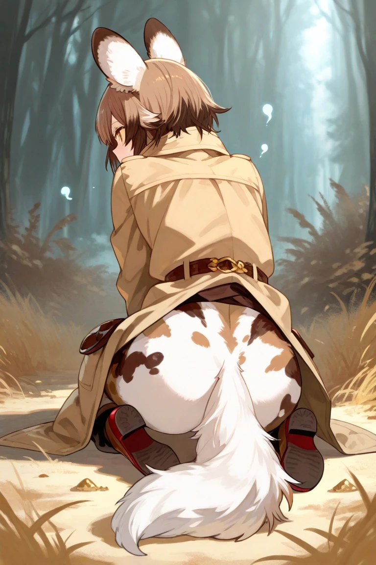 A man, femboy, clear skin, Slim and delicate body, Red hair, Red eyes, Red lipstick, black sweatshirt, huge butt, thick thighs, small penis, fucking a horse, in a horse stable, Zoophilia