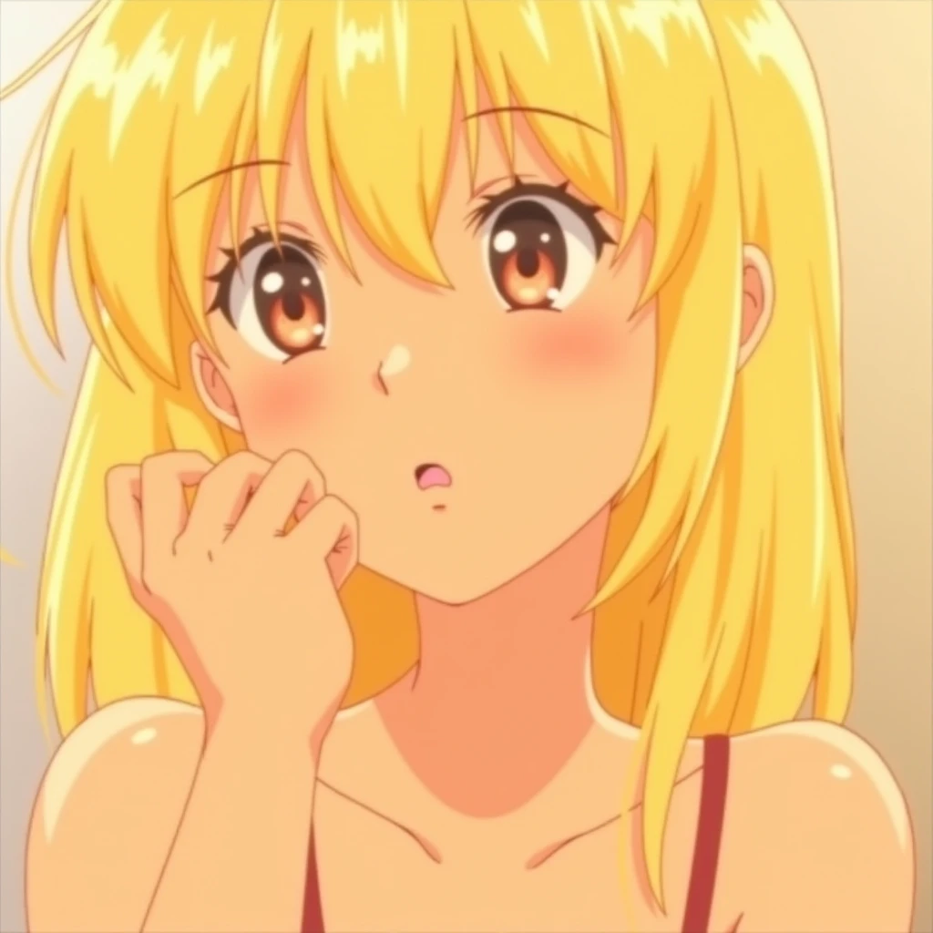 Blonde sucking a dick anime