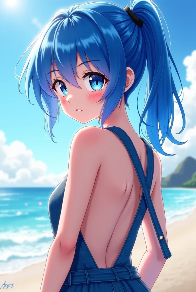 (NSFW:1.2), (8K, Raw photography, Top image quality, 巨作: 1.4), Ultrahigh definition, (Realstic, photorealestic: 1.48), 20 age old, a Cute little girl, (see-through white micro bikini:1.55), Famous actors of Japan、 (blue hairs:1.7)、1 daughter、Solo Focus、Type Moon Wind、Kyoto Animation Style、Shorthair、Blunt bangs、Inter-eye hairs、side locks、Shiny hair、Beautiful and dense cold face、alluring smile、anger、Intricate details beautiful and delicate eyes、Bare shoulders 、small tits、Clear eyes、White Skin Skin、hair ornament、swim ring、Beautiful raw back、sandal、Skin dent、collar bone、Raw feet、the beach、Dense sky、White sand beach、The tree、 very accurate and detailed、absurdist、extremely detail、16k wallpapers、Realistic texture、Masterpiece to the smallest detail、from side, looking at the viewers, deadpan, Beautiful lake, Zeiss 150mm f/ 2.8 Hasselblad, a whole body, for feet, Ultra Wide Angle