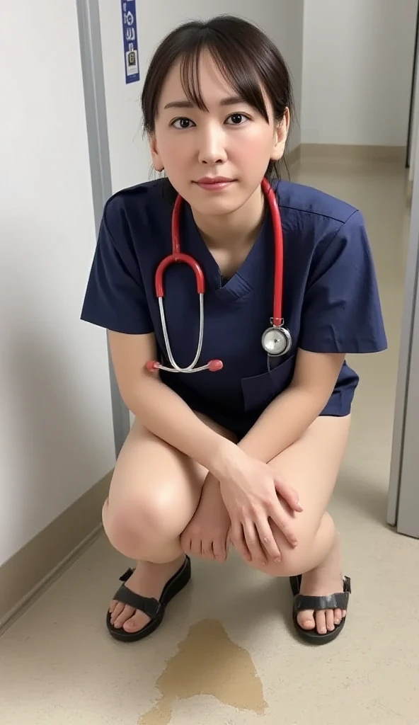 EUltra realistic, pediatric boy patient,  in 9 Jahre alter Junge , londer boy with blue eyes very white skin very beautiful and tender face,  european boy with a tender and sad look very masculine, detailed face,  ,, male figure, n hospital room,  , laying on teal operation table , laying in dorsal position, suppine position,  wearing pink hospital gown, showing full body and legs, side perspective