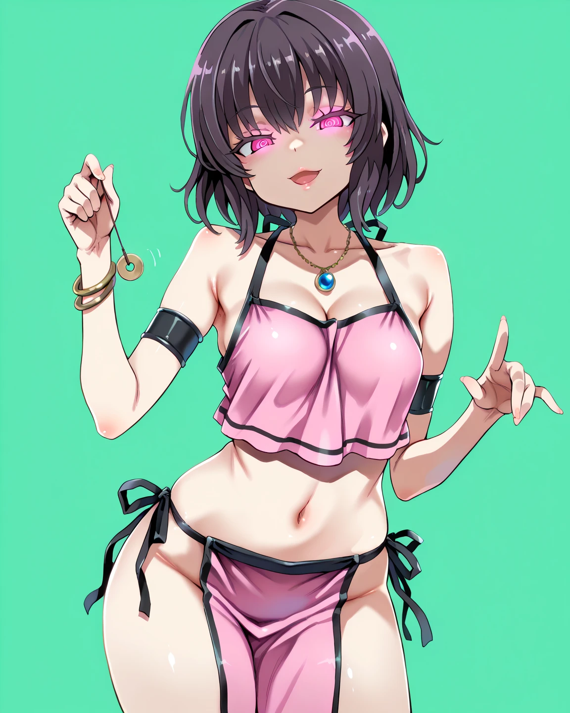 green bikini nude bunny suit circle hoop earrings  heart cross shaped necklace short ponytail hair headband sexy heels shoes dancer hot boob pussy  on the panty close your eyes smile sex bend your knees legs 2 hand    Dancing sex stage stripper  fingering down on the penis