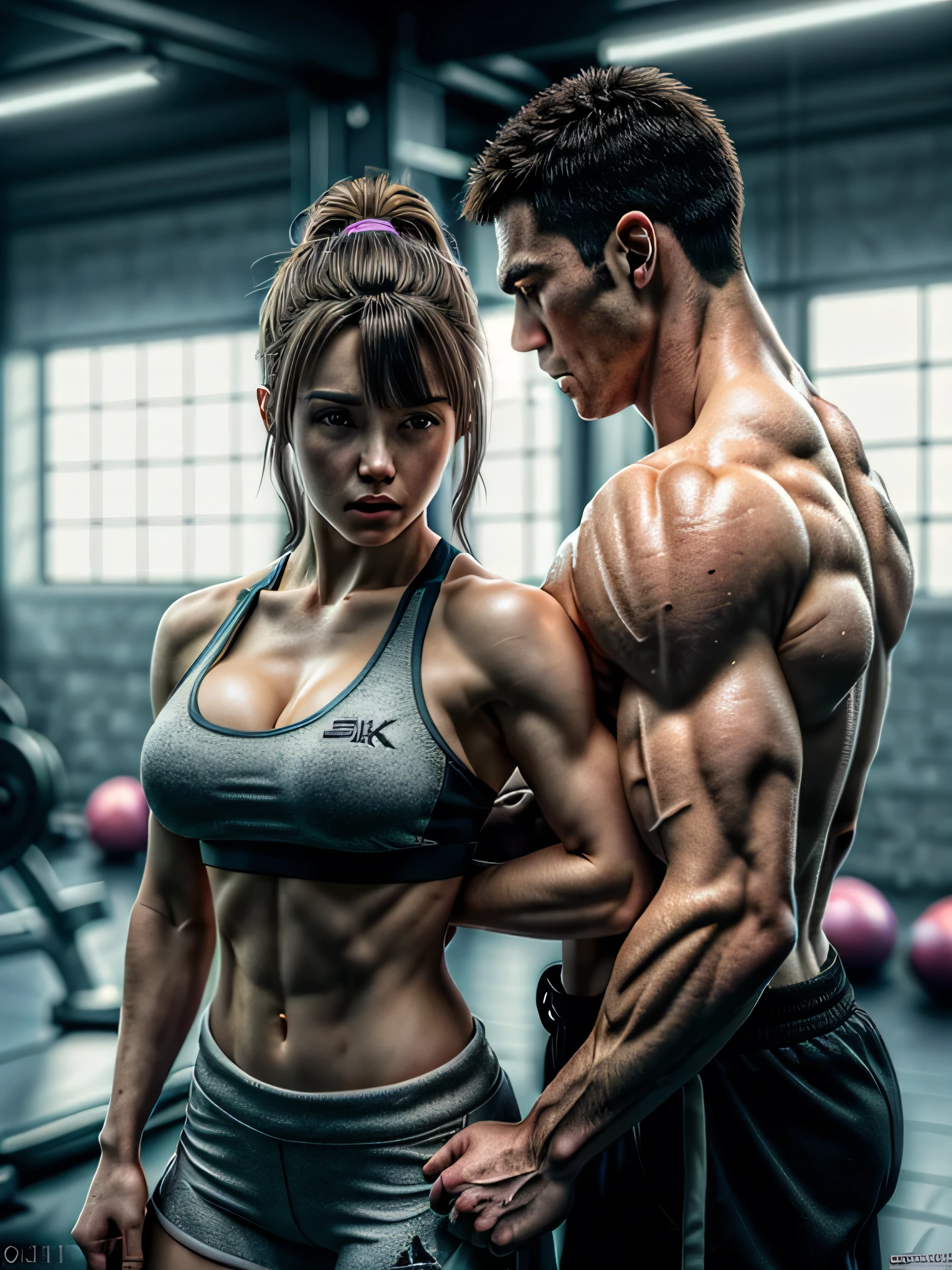 Muscle woman,muscle men