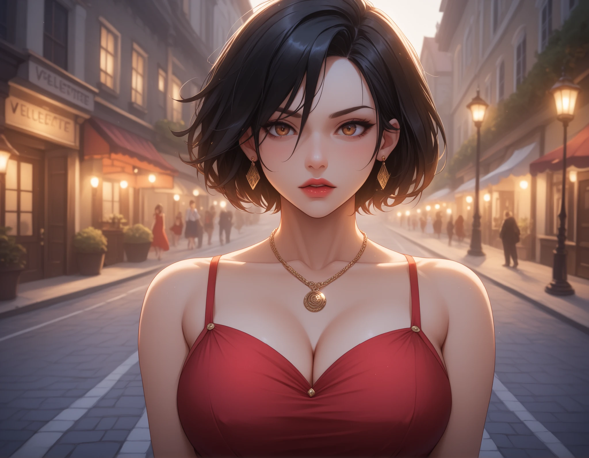 solo、Female 1、8k, RAW image、lively、Crisp double、long eyelashes、big breasts、cleavage emphasis、big cleavage、White V-neck off-shoulder that sticks to your skin、long sweater maxi dress、sweaty face,Shiny pink gloss lip、sexy lips、standing pose、get horny、sexy face、background bokeh、(full shot)、((beautiful feet、Sexual facial expressions、a seductive look)), (Thin small face、sharp chin、small mouth、(((sweat,glowing skin、shiny skin、oil skin)))、((full shot))