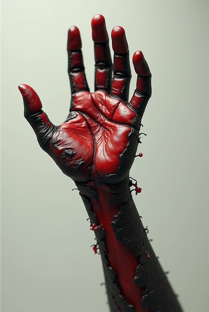 /imagine prompt: unreal engine, asian, close up, Zombie hand, zombie arm, holding a blood bag, holding a blood bag