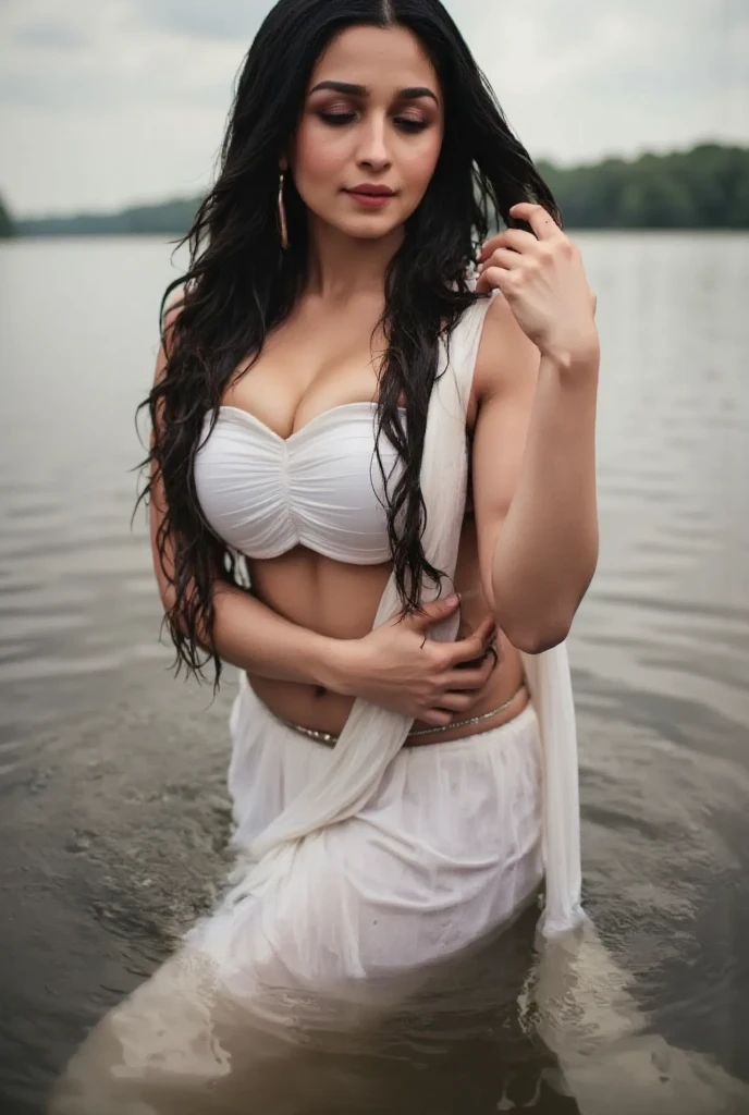 ((best quality, 8k, masterpiece :1.3)),(Practical, lifelike:1.4) indian, original photo, high resolution,sit on the floor, Beautiful woman,Have a perfect body :1.4, ((Large Breasts:1.3)),long hair,Light blue saree ,at the seaside,At the beach,Sunset,Full body photography,laughing out loud,laughing out loud,very happy,Eyes looking at camera,character-centered,Long-distance shooting,