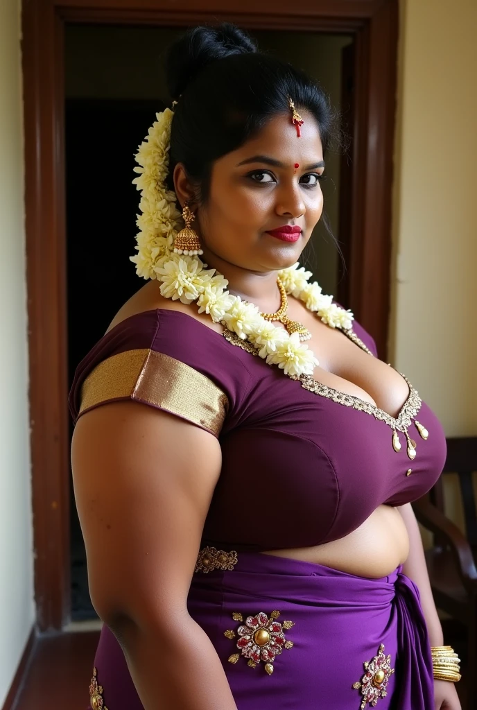 Full photo, Indian girl, ((full huge breast)), ((large breast)), ((huge round breast)), ((perfect flat belly)), ((big ass)), ((big pussy)), very busty beautiful full voluptuous body woman, full-figured, naked (one image with saree ), ((alabaster glass skin))