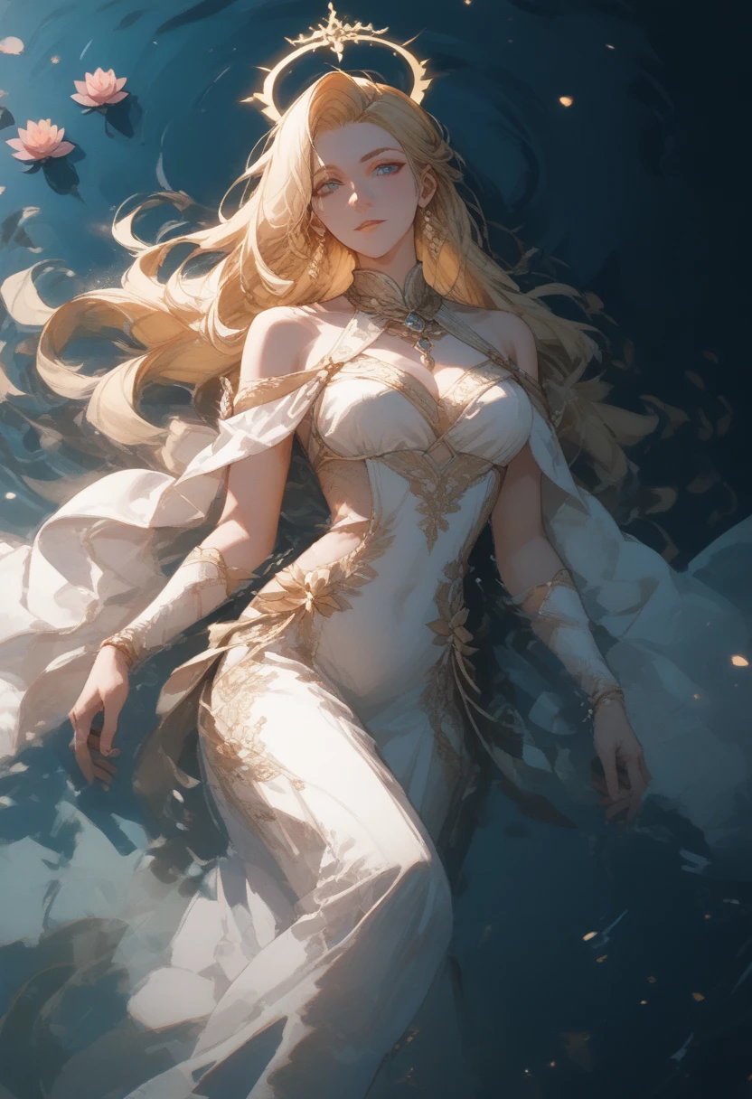 Pale Woman Ahegao, Elf ((((50 years old)))), bleached white hair ((((Long Hair)))，A heartwarming smile，Thick lips，Elongated eyes，Charming eyes，（Beautiful and detailed eye description），Snow-whiteskin，mature，pinklips（Very fine and beautiful），ultra - detailed，tmasterpiece，））happy laughing，Open-mouthed，Barefoot，without wearing shoes，In the depths of the ocean，（（（tmasterpiece），（Very detailed CG unity 8K wallpaper）），best qualtiy，cinmatic lighting，detailed back ground，Sexy gesture，（Correct face 1.6）（Wearing：Black slip dress，soaked pubic hair，Metal trims，Skirt，），Flowing skirt，expose arms，（Background with：Ruins of Atlantis，），（Beneath your feet：Destroyed buildings，）Deep background，Fantastic and incredible，Epic composition，(Complicated details，Hyper-detailing:1.2)，art  stations，（tmasterpiece，best qualtiy）surrealism, shadowing, anaglyph, stereograms, angle of view,  Cinematic lighting, 8K, Super detail, ccurate, Best quality, A high resolution, Award-Awarded, Anatomically correct，Seafoam, Buble, shells, Fish, pearls，Nautilus，a plant，jelly fish，The corals，Vintage style，（zentangle，datura，Tangles，entangled）， (s fractal art: 1.3)，holy rays，gold foil，Gold leaf art，glitter drawing，