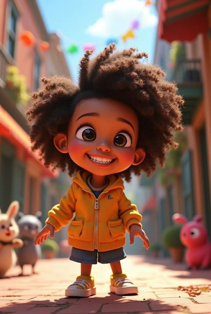 Generates a black curly boy