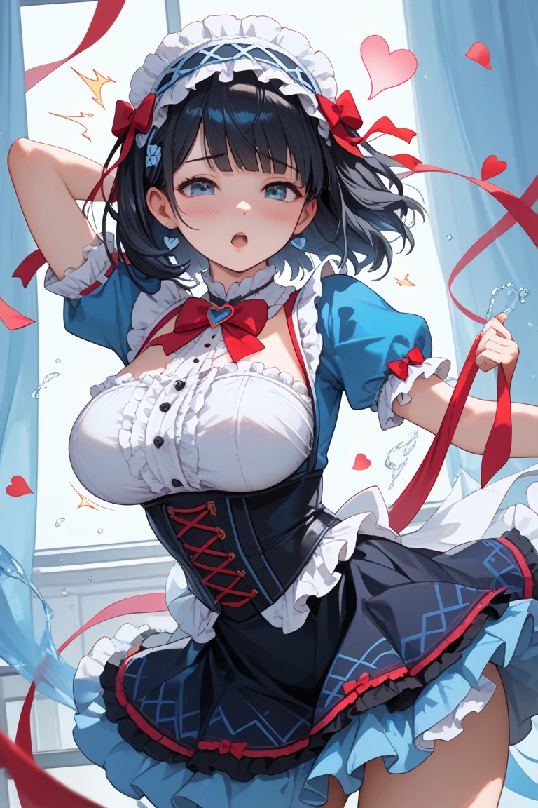 woman wearing red dress，Extra large breasts, Large Breasts，18 year old beautiful girl，Smooth anime CG art, Style Art, Realistic anime art style, Extremely detailed artger, cartoon,super high quality, 8k, RAW photos, actual