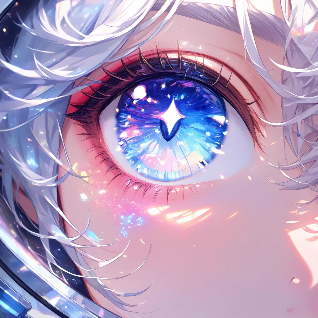 masterpiece, best quality, depth of field, 1girl, loraeyes, eye focus, close-up, crying, star hair, jewel, star eyes,universe,universe eye, Shining, illuminated by light, underwater, fantasy, long eyelashes, liquid hair, colorful eyes, centered on the eyes, fine eyelashes, eyes wide open,light extending horizontally from the eyes, reflecting only the eyes,hair made of water,eyes looking at the viewer,only the eyes are reflected,many sparkling stars, eyes wide open, eyelids raised high,eyes look at the viewer, many stars floating, stars shining, eyes wide open, eyelids wide open<lora:LAMXLANI31lokrV42310:1>
