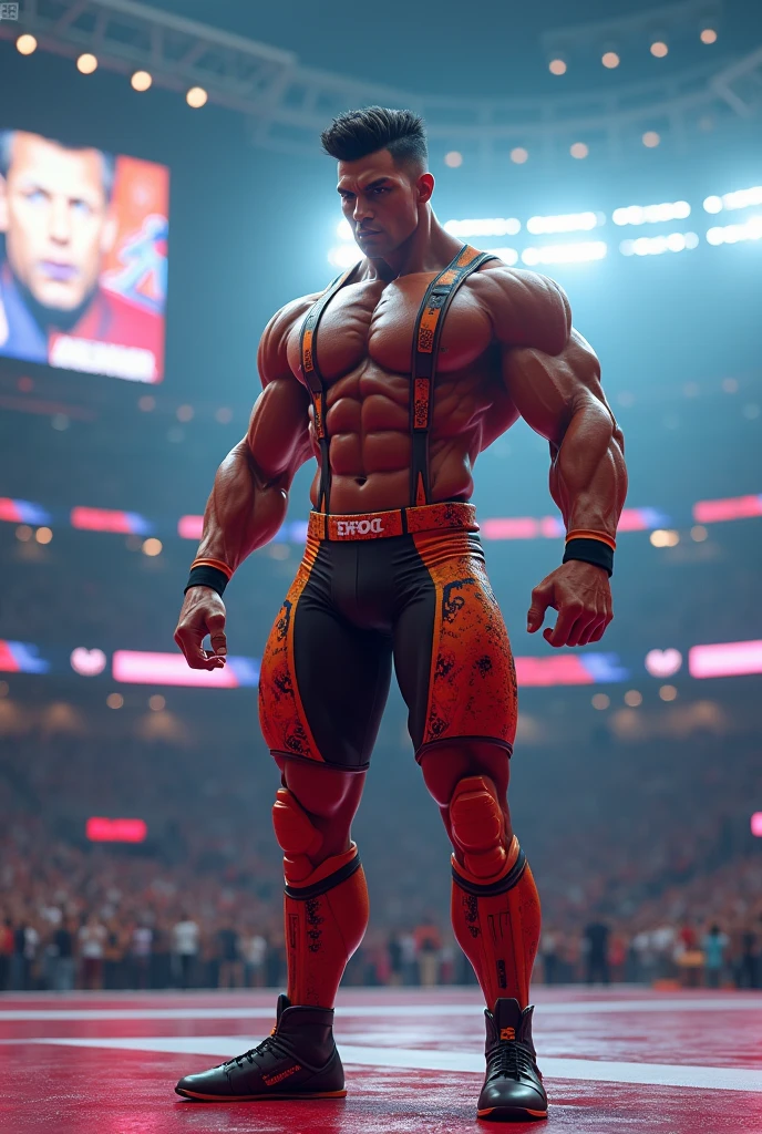 Freddy from Scooby-Doo in sexy wrestler style outfit 
