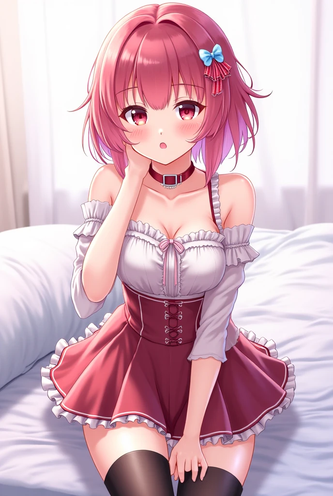 High quality, Ultra detailed, best quality, insanely detailed, beautiful, masterpiece,medium shot picture of cute girl in underwear,mea,pink hair,short hair,age17, (chemise, petticoat:1.3), (see-through:1.2), (lingerie, lace, frill:1.2), (panties:1.3),1 boy and 1girl are having sex, standing position, one leg up
,grab legs up,ecstasy,embarrassed,vaginal penis,cum body,cum face,face to camera,angle from side,in her room,mouth open