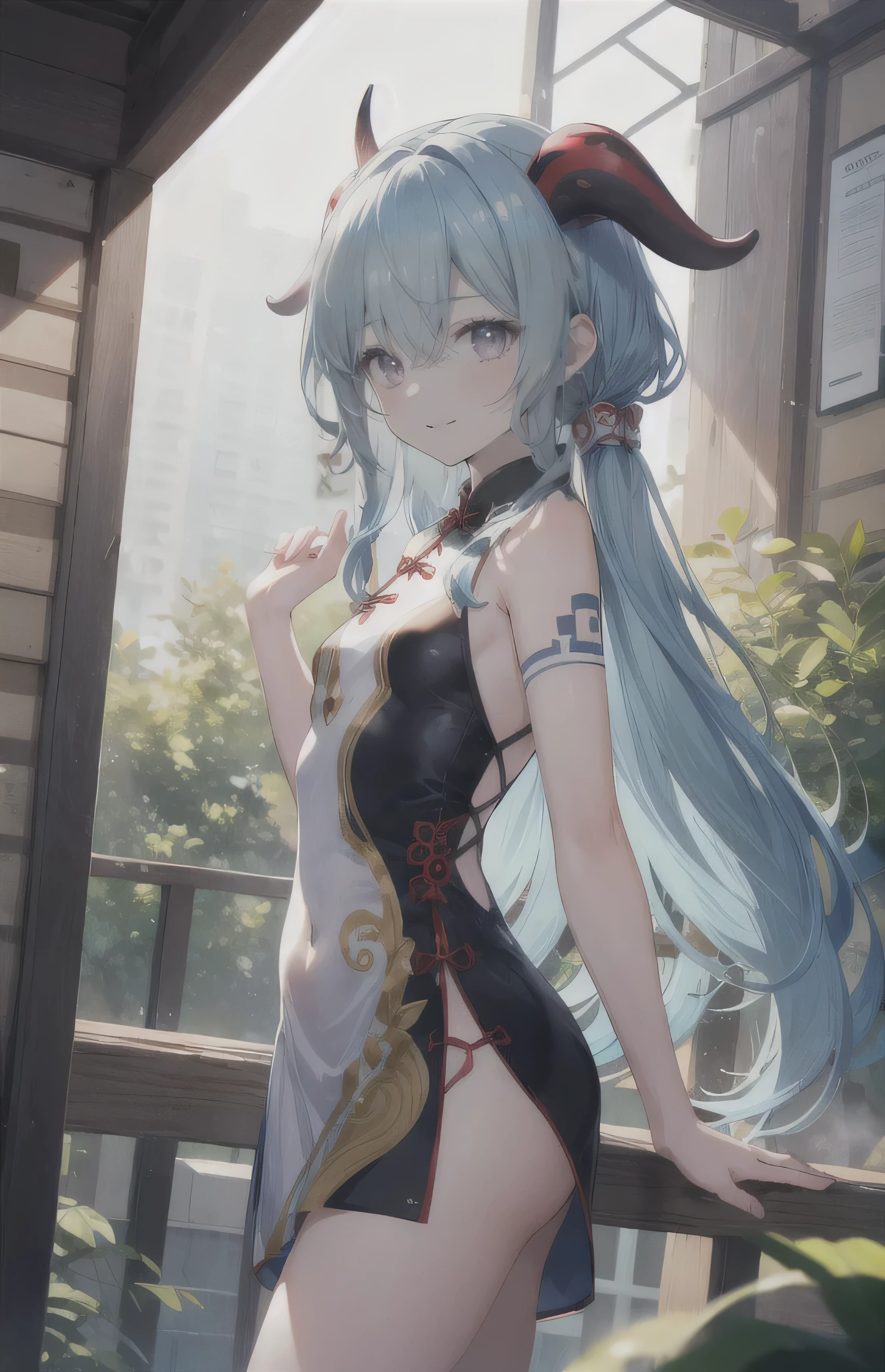 ,girl,best image quality,,silver hair,,Silver Eyes, white skin,,long hair,,,wet with sweat,China dress,naked,,,chest,tits,,,,small,show your shoulders,belly button,