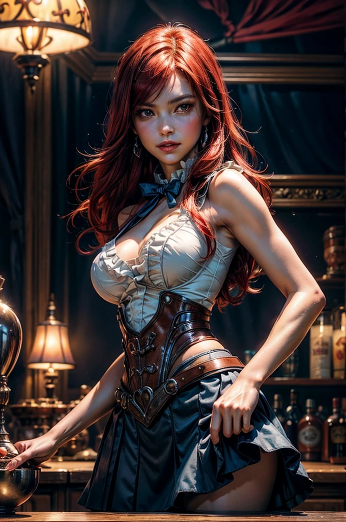posing, ultra warm bright pastel colors, real photo, gorgeous young Avril Lavigne, posing, thoughtful, anime corset, warm copper hair, pale, blue eyes, phaseout background, luminous, 8k, perfect anatomy, epic lighting, skin indentation, ultra quality, hyperdetailed, lut, insane details, intricate details, cinematic,