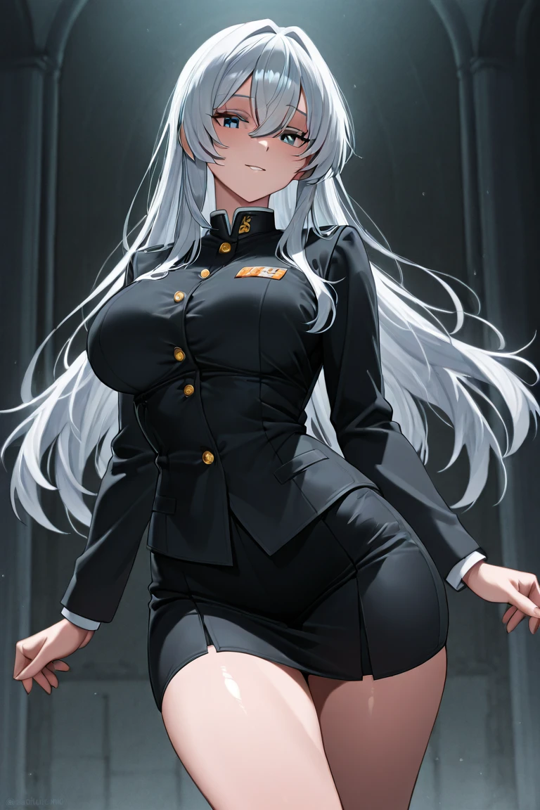 (masterpiece:1.3), (absurdres:1.3), (best quality:1.3), (ultra-detailed:1.3),(best shadow:0.7), (handled hair), ,perfect anatomy, 1girl, solo, united states army, military, soldier, sergeant, military uniform, camouflage, Army, M4, assault rifle, <lora:shishiroBotan_v10:0.6>, botan, silver hair, silver eyes, long hair, lion ears, very long hair, bangs, hair between eyes, large breasts, military base, smile,