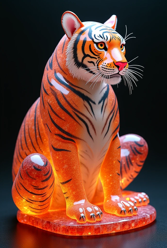 there is a inflatable tiger sitting on the grass, inspired by StanisÅaw MasÅowski, pvc, large)}], deborah, esher, stanisÅaw, mobile, leg <lora:BloonzXLv3-000060:0.9>