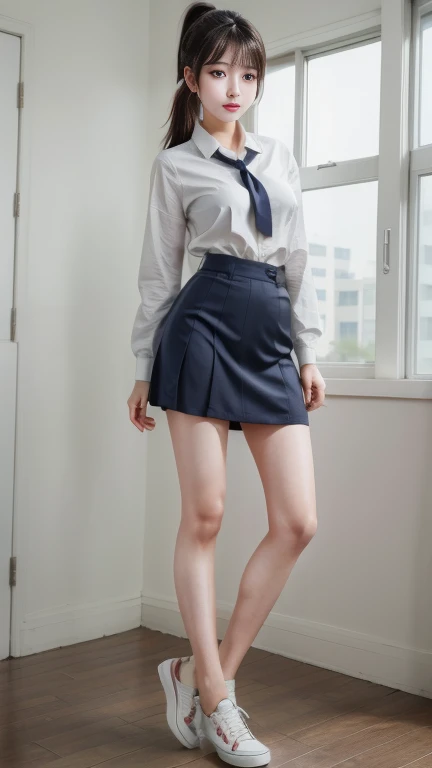 NSFW、super detailed、High resolution、transcendental beauty highest quality、masterpiece、navy high socks、Majimix Real、(Raw photo:1.2)、(Photoreal:1.4)、beauty in beautiful details and delicate expression、blonde、((I can see my))(squat)、earrings、eyelash、sparkling eyes、glossy lips、beautiful and fine eyes、huge file size、、(Japanese girls' high school uniform))、very detailed expression、finely、Highly detailed face movie lighting、14 year old girl、positive、((dynamic pose)))、(open stance))、(Skirt from bottom to top:1.5), pleated skirt、blazer、sexy upper eyes, (Spread your crotch to show your:1.5), (no pantiesー:1.5), (black short hair:1.5), (wet pussy:1.5), (no panties:1.8)、