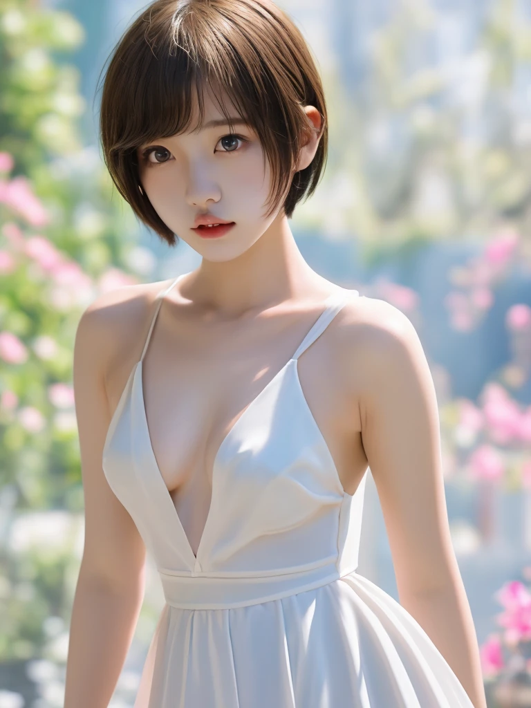 Mix 4, (8K, Live Shooting, highest quality, masterpiece: 1.2), (Real, Photorealistic: 1.37), 一人のgirl, cute, night, rain, Wetty, Professional Lighting, Photon Mapping, Radio City, Physically Based Rendering, Gradient black hair, Gray Hair, Short Curly Hair, good looking, girl, highest quality写真, High resolution, 1080p, (Clear Face), (Detailed face description), (Detailed hand description), (masterpiece), (Exquisite CG)、Extreme light and shadow、Disheveled Hair、Masterwork、Rich details、(Fine facial features)、(highest qualityの写真)、(Masterpiece)、(Detailed eyes)、Look in front of you、Detailed clavicle、((Mid-breasted))、Nipple erection、Sexy、Lady、Clear、Smooth Hair、Clothes are not shiny、Ocean、Swimwear、