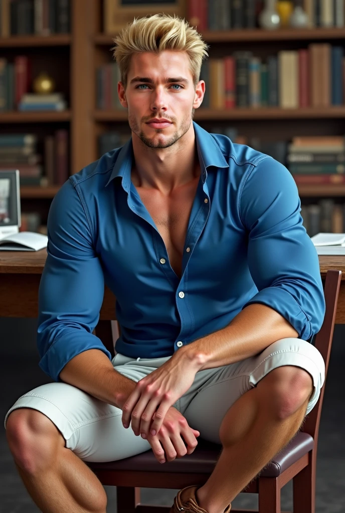 <lora:COLT_Style:0.8> (colth:0.8), man, facial hair, in the library, sweater, jeans