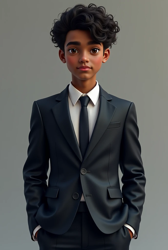 Teenager a medium strong student with thin waist school uniform, realistic, gay, medium dark skin