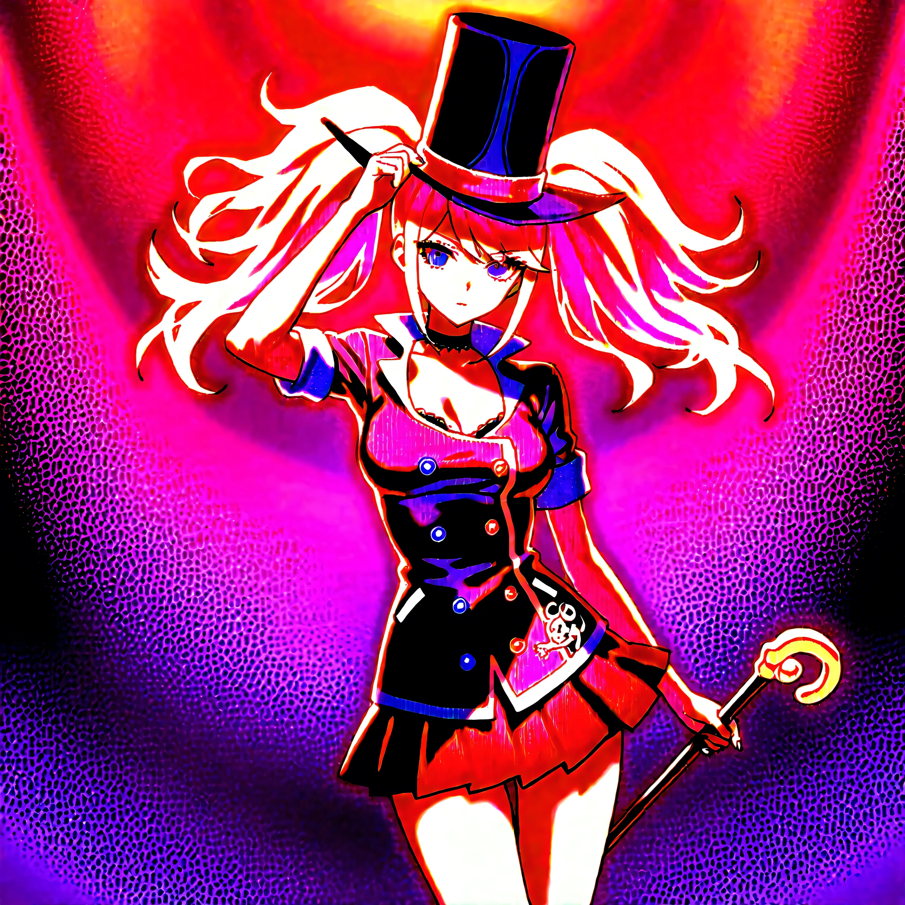 Woman Junko Enoshima with headpaint splash colors