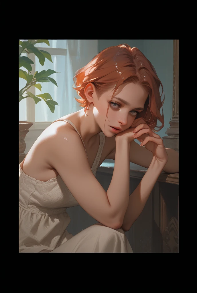 ((highest quality)), ((masterpiece)), (be familiar with), Perfect Face, (High definition), (Best Shadow), 8K, Cinematic, (Realistic:1.4),dramatic, ((A woman hugging a gravestone)), (Red hair), ((extra short hair)), (Eyes closed), (Mouth open), (Anguished expression:1.0), (Pure white skin:1.1), Voluptuous body, (Large Breasts:1.1), Narrow waist, Big Ass, Alluring, Drenched white tank top, barefoot, Rain on the skin, Boneyard, 土葬のBoneyard, (heavy rain:1.4), Heavy rain in the middle of the night, (steam:1.4), Bust Shot, (Close-up of face)